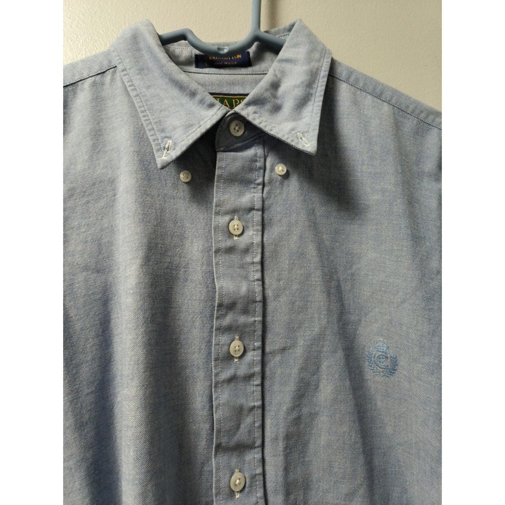 Vintage Chaps Ralph Lauren Men's  Chambray Long Sleeve Button Shirt Sz 16 32/33